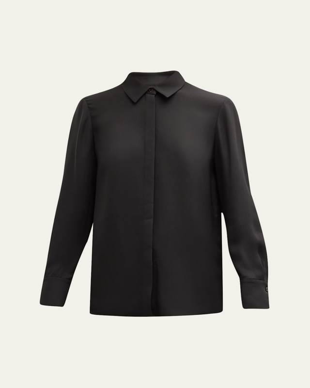 Scottie Silk Button-Down Blous